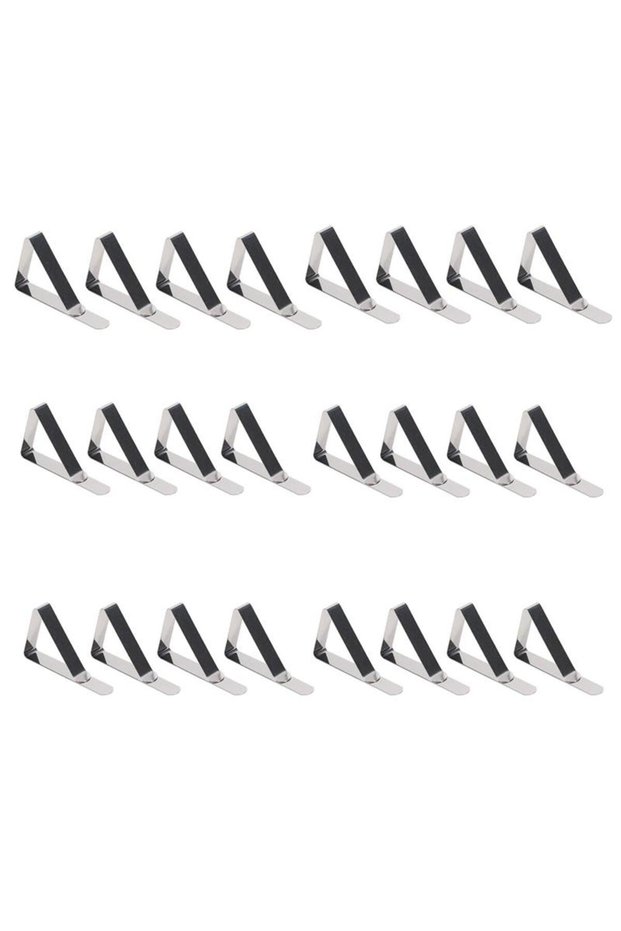 24PCS 24Pcs Stainless Steel Tablecloth Tables Cover Clips Holder Cloth Clamps Outdoor Camping Party
