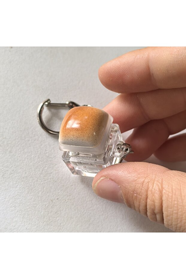 1 Key Caramel Bread Design Fidget Keychain Keys Button Keycap Finger Keyboard Cap Relief Stress Stea