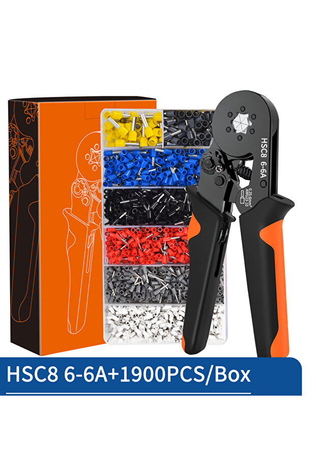 HSC8 6-6A 1900PCS Tubular Crimping Terminal,multiple Crimping Pliers HSC86-4/6 Combination,electrica