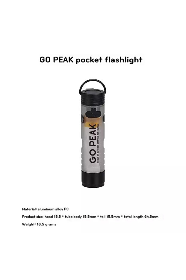 white Gopeak Pocket Mini Flashlight Outdoor Key Clip Cap Ambient Led Long Endurance Disaster Relief