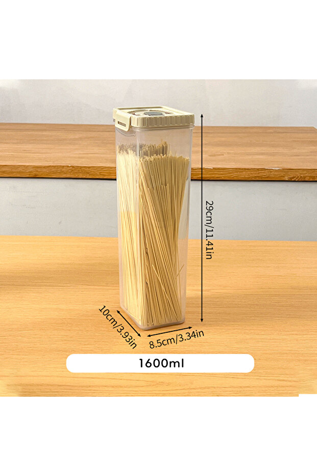 WORTHBUY Square 1600ML WORTHBUY Pasta Storage Box With Handle Moisture-Proof Plastic Noodles Sealed