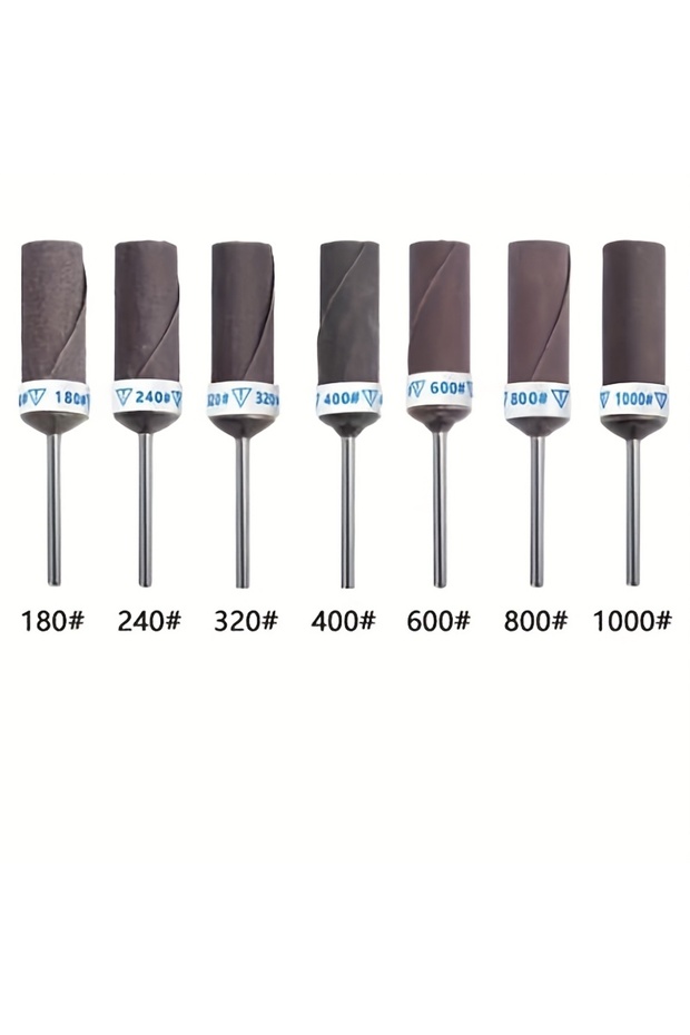 7pcs 7pcs 80-1000 Grain Sandpaper Sticks 2.35mm Shank Cylindrical Sandpaper Stick Grinding Head for