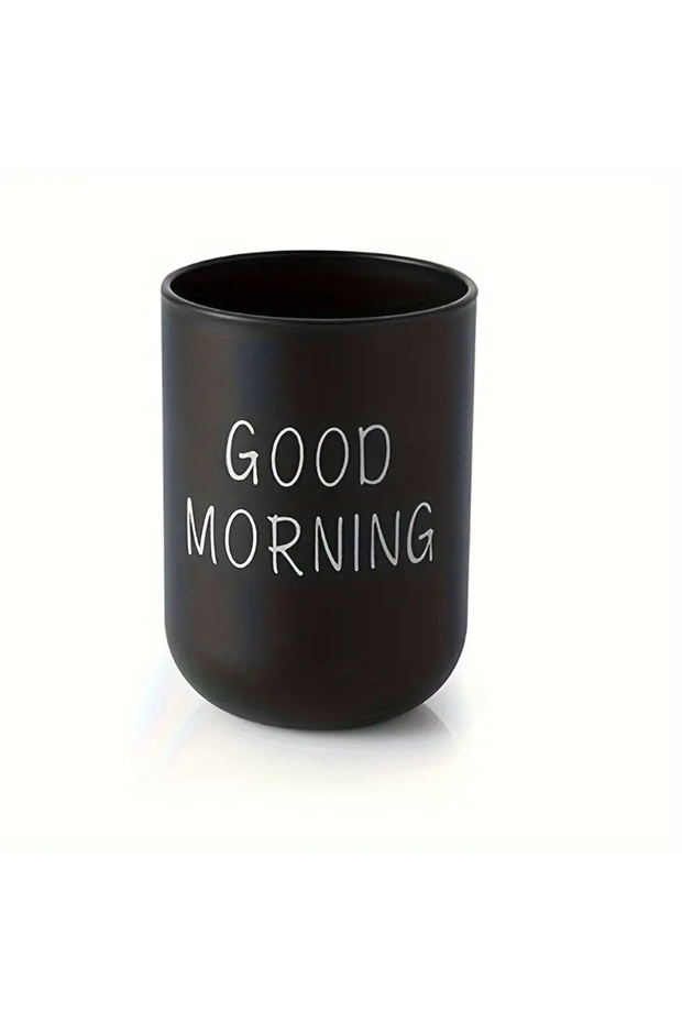 Other black 1pc Slogan Graphic Mouthwash Cup, Simple Couple Toothbrush Cup, Plastic Gargle Cup, Bath