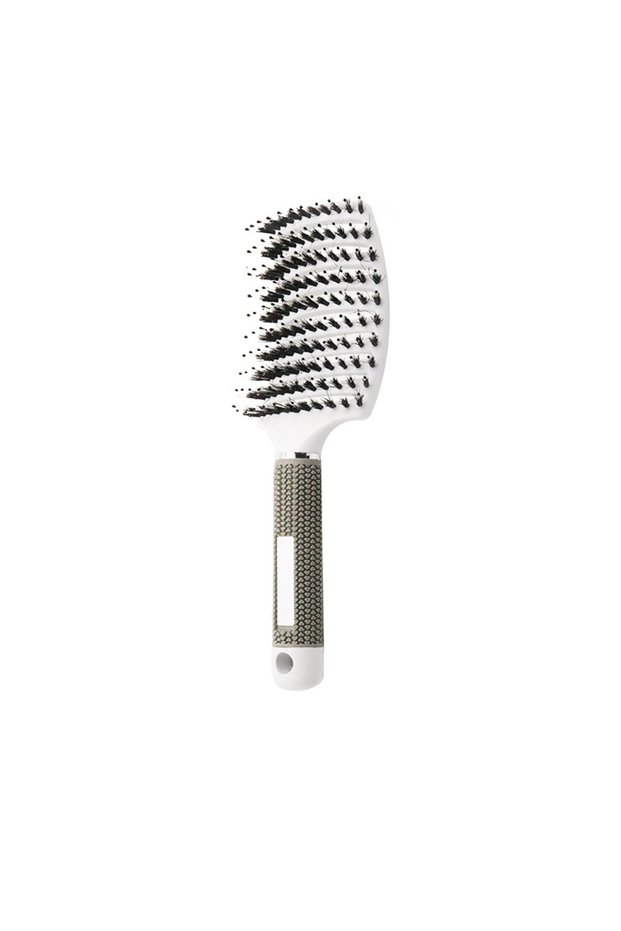 1pcs White Hair Brush Detangling Hairbrush Bristle&Nylon Women's Wet Curly Hair Scalp Massage Comb S