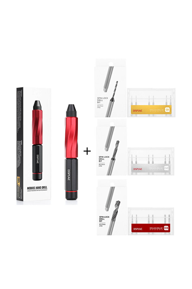 AT-MHD XDB set New 2026 DSPIAE AT-MHD Mobius Hand Drill Hobby Tool with Spin-Lock Dual Bearing High