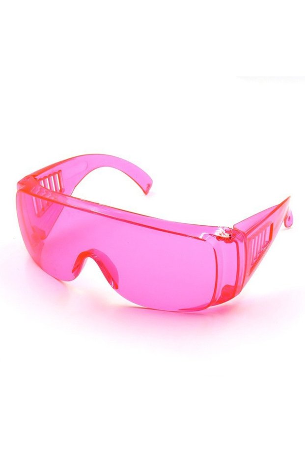 Pink Large Frame Colorful Protective Glasses Sport / Windproof and Sunscreen Cycling Glasses Woman