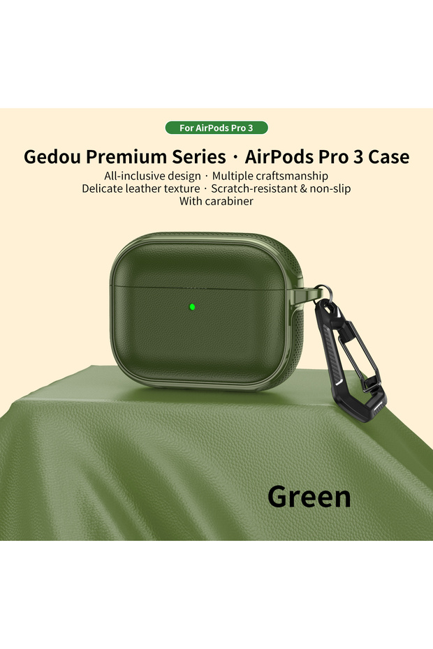 for Airpods 4 green Leather Texture Case for Apple Airpods 1 2 3 4 Pro Air Pods Wrieless Bluetooth E