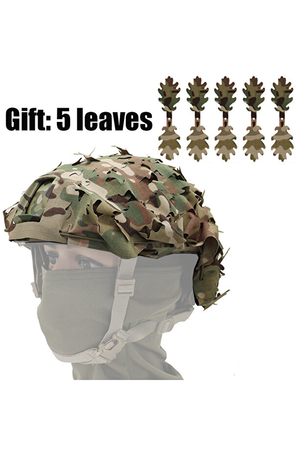 Leaf MC Tactical FAST Helmet Cover Laser Cutting 3D Camouflage Helmet Cloth Cover Hunting Helmet Acc