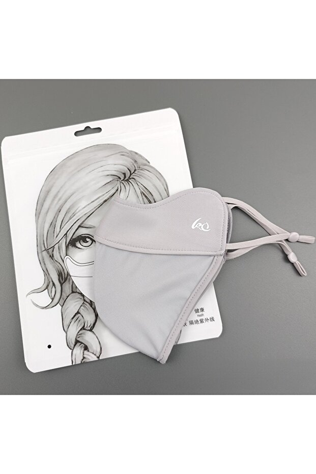 Light Grey Upgrade Sunscreen Face Scarf Thin Ice Silk Mask Summer Cover Veil Eye Protection Gini Gol