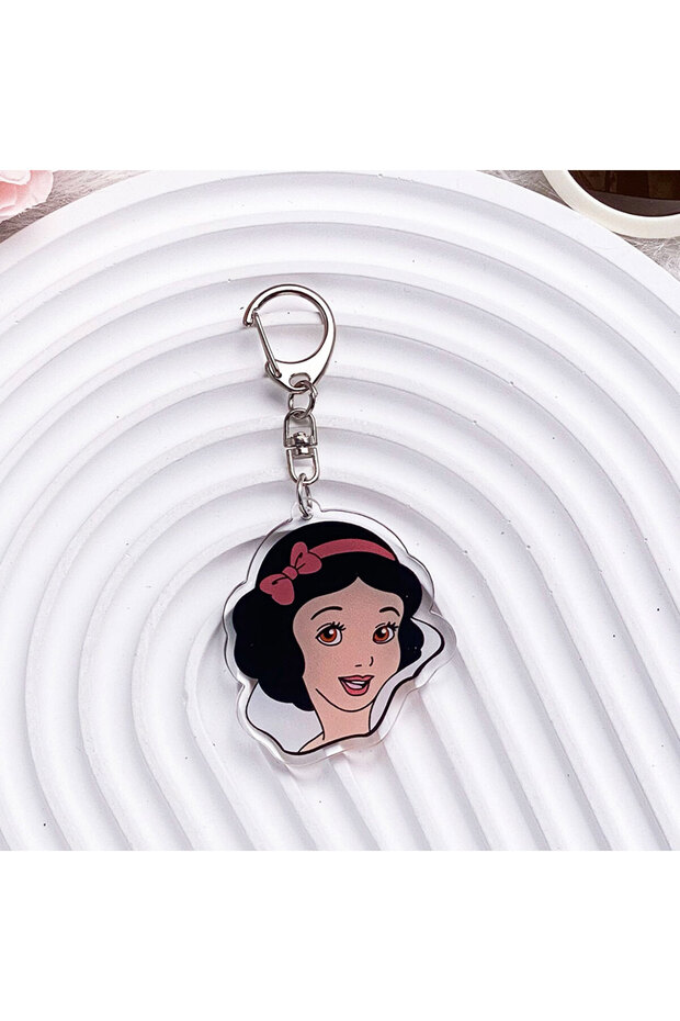 5 cm 10 1/13PCS Disney Snow White Acrylic Keychain Cartoon Bag Charms Accessories Funny Cute Backpac