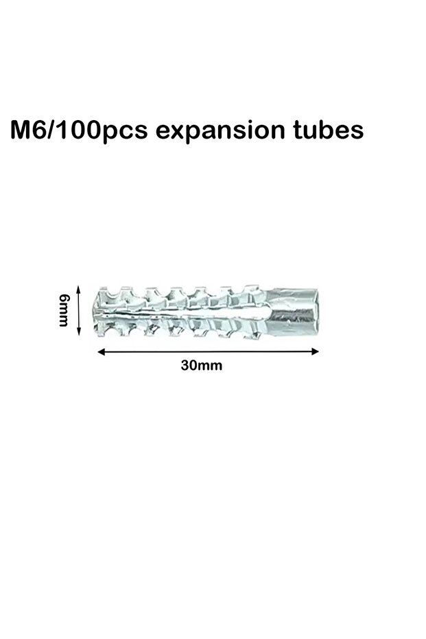 M6 100pcs 20/50/100sets Metal Serrated Expansion Tube Self Tapping Screws Pipe Drilling Plug for Con