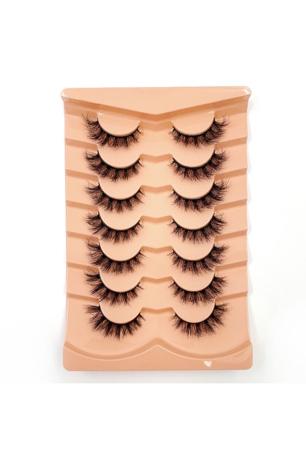 7pairsYB-15 New 7 pairs of thick, 3D simulation mink fur fake eyelashesshort, dramatic fake eyelashe