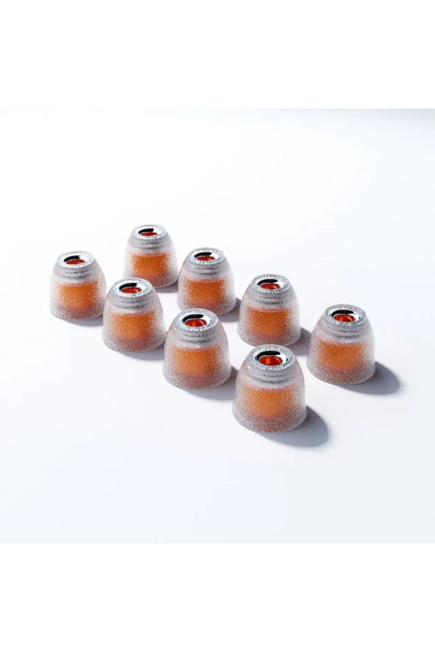 Orange-XS-4pairs TANGZU Tang Sancai Noble Eartips Liquid Silicone Hybrid Eartips Stainless Steel Edi