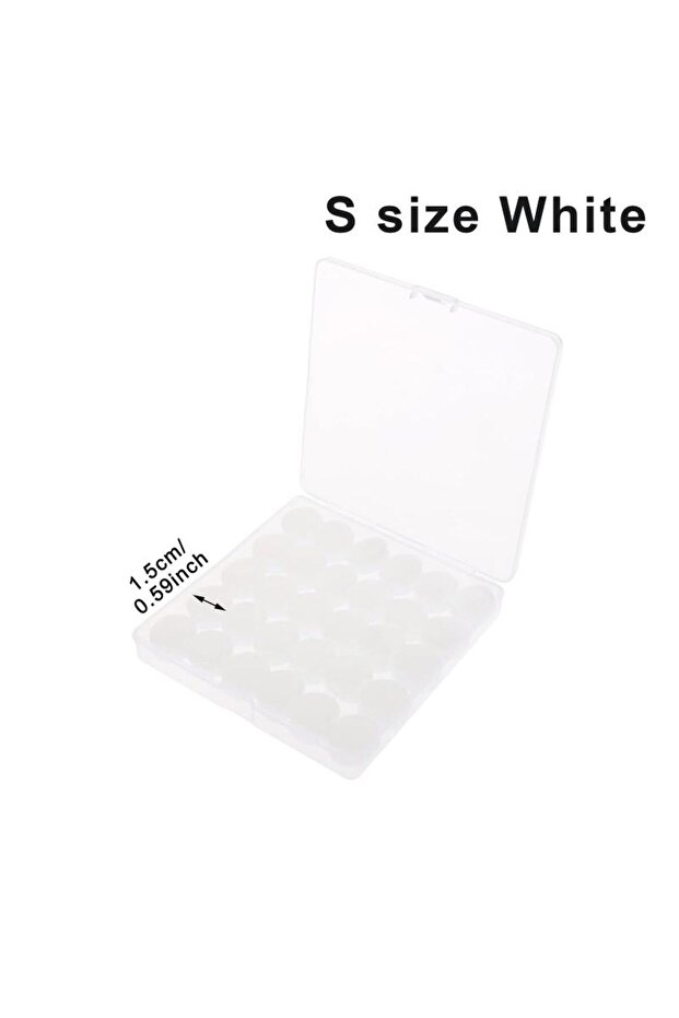 S White 30Pcs Reusable Silicone Ear Plugs Soft Flexible Noise Reduction Earplugs for Sleeping Swimmi
