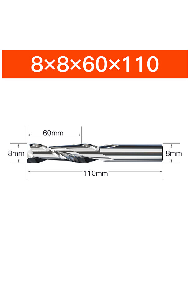 2011091542 HUHAO 4 6 8 20mm HRC65 Milling Cutter HSS M2 End Mill Carbide 2 Flutes Spiral Router Bit