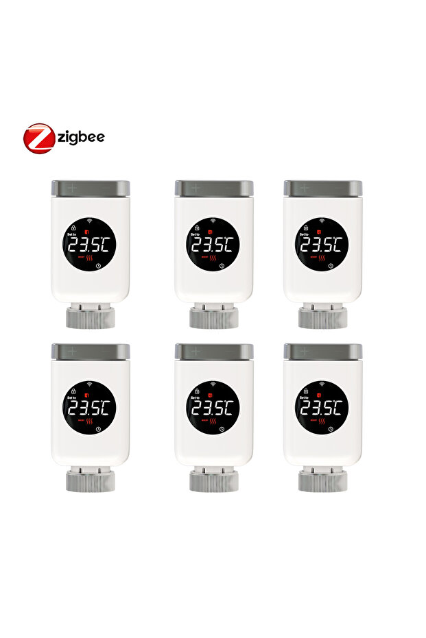 MOES 6 PCs zigbee MOES Tuya Smart Wifi/ZigBee Thermostatic Radiator Valve TRV Programmable App Remot