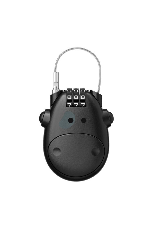 black Motorcycle Cable Lock: Retractable Steel Wire - Bicycle, Helmet, Luggage, Travel and Mini Moto