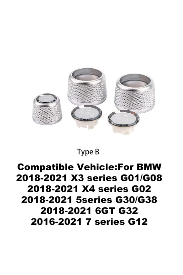 B-style Premium Crystal Volume & AC Knob Covers for BMW F30 F10 F25 F15 F02 G30 G01 G02 Interior Air