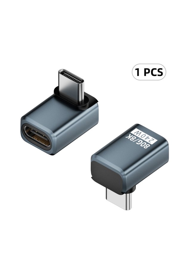 USB4 V2-MG-LT-LS USB4 V2 90 Degree Type-C Angle Adapter 80Gbps Thunderbolt 4/3 Elbow Connector 240W