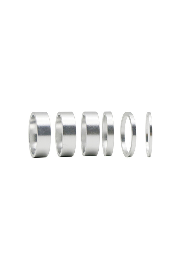 Silver 6Pcs/Set 10mm MTB Road Bike Stem Headset Spacers Aluminum Alloy Bicycle Fork Washer Riser Fro