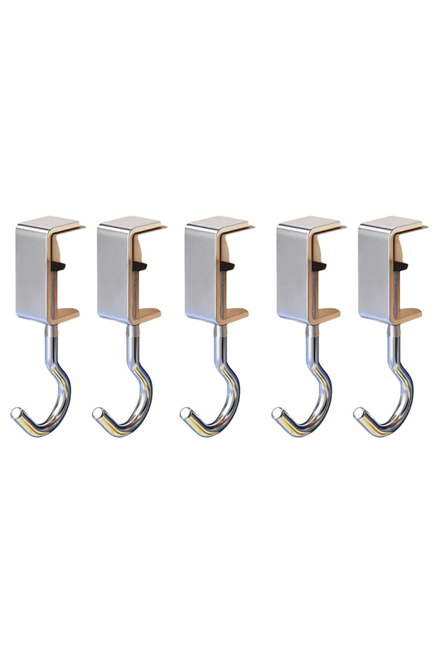 5pcs 1/2/5pcs 360° Rotatable Steel Table Hooks - Detachable, Non-Destructive Installation for Office