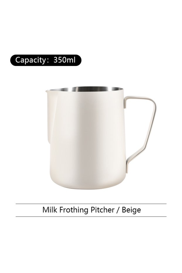 White-350ml Espresso Coffee Milk Frothing Pitcher Stainless Steel Steaming Barista Latte Frother Cup