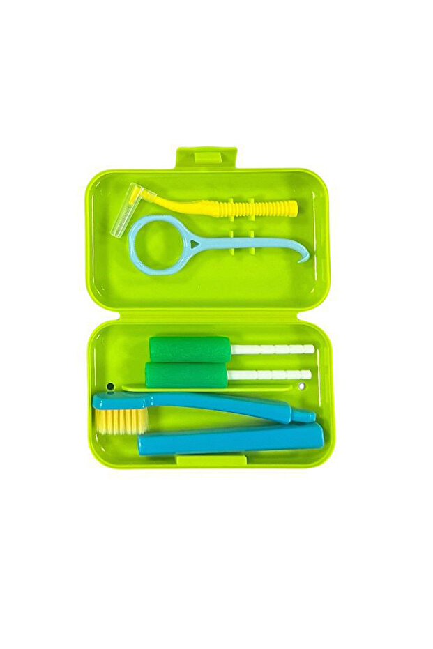 Kit with chiews Oral Orthodontic Toothbrush Set With Interdental Brush Toothbrush Tongue Scraper Ali