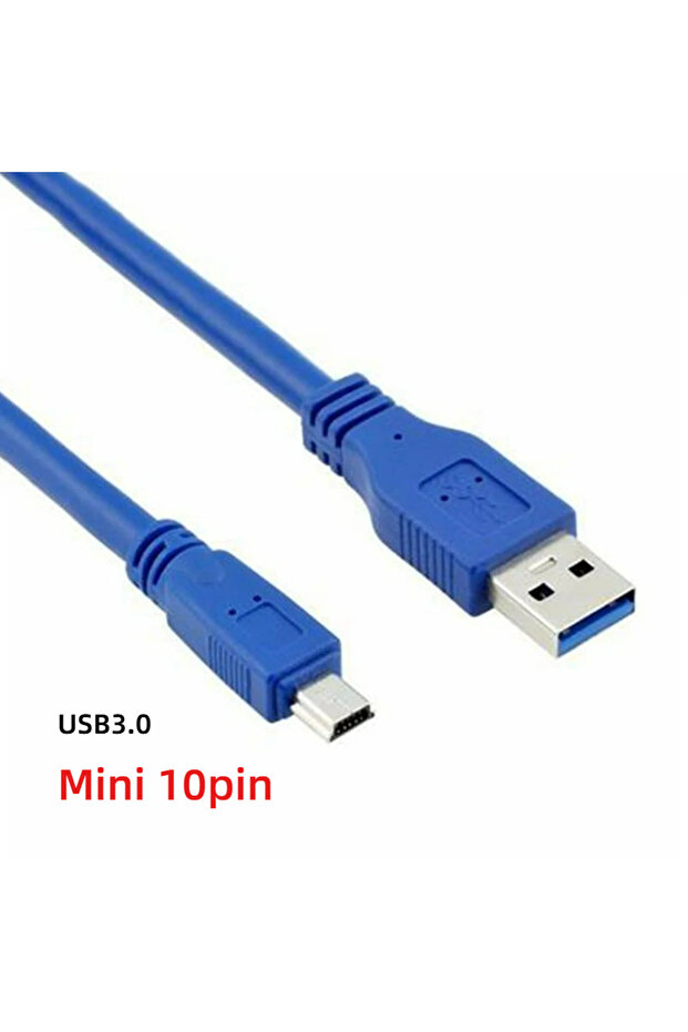 كابل تمديد USB 3.0 من النوع A ذكر إلى Mini 10pin B بطول 30 سم، أسود اللون، عالي الجودة، سرعة نقل 5 جيجابت في الثانية، مناسب للأجهزة اللوحية والهواتف والكاميرات.