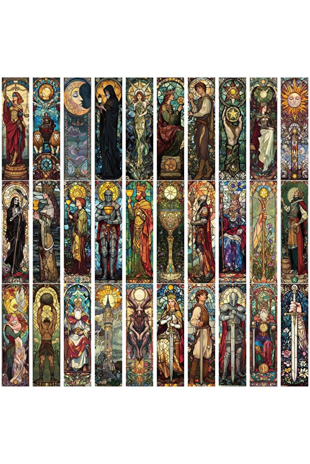 30pcs 30Pcs Tarot Stained Glass Bookmarks Unique Design Simple Creative Artistic Style Exquisite Cra
