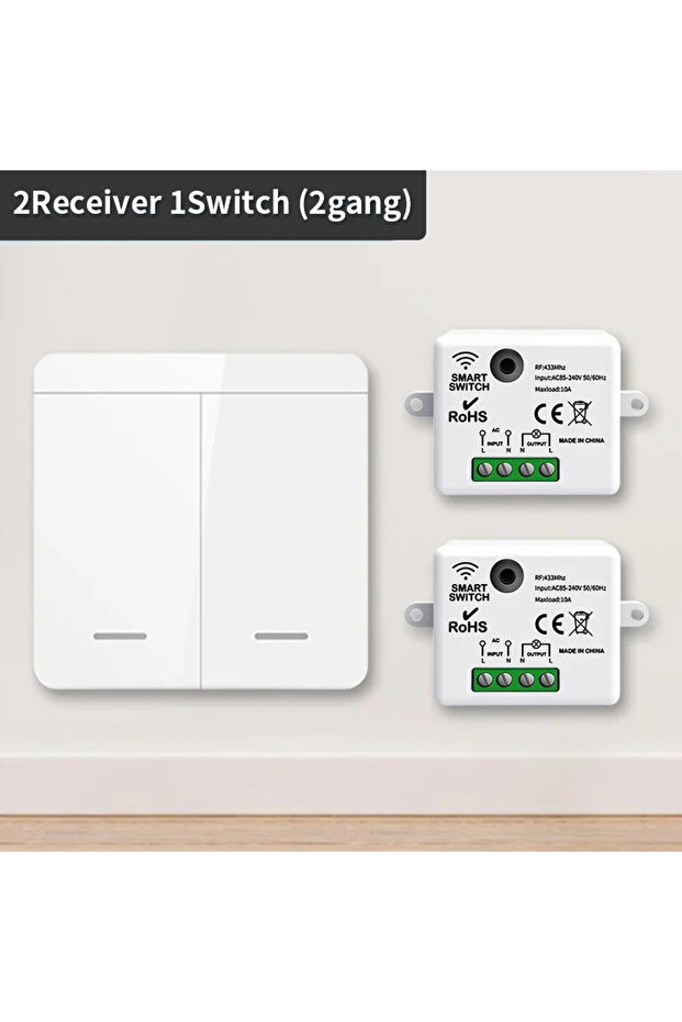 TNCE RF433 Relay 2Receiver 1Switch TNCE RF433MHz Mini Wireless Remote Control Light Switch 1/2/3 Gan