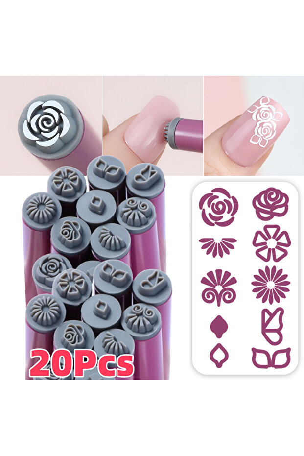 TB74-20pcs 4/6/10/20Pcs Nail Art Stamp Pen Set Flower Butterfly Graffiti Nails Stamping Manicure Pai