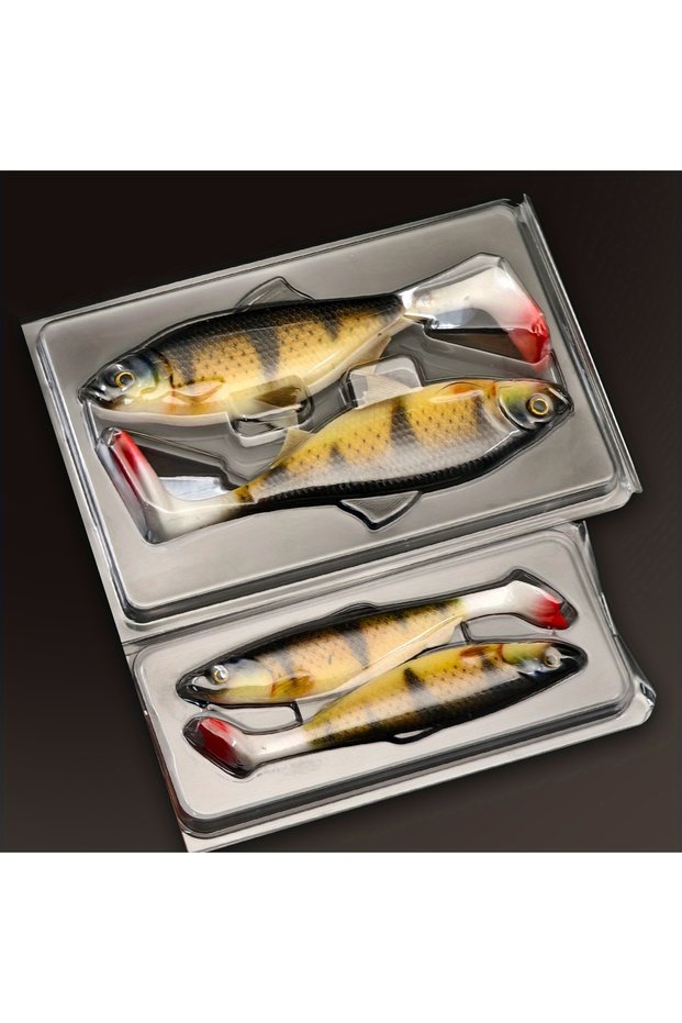 FCP-525-1 524-2 ANFS 4pcs Soft Fishing Kit-2pcs 14cm/5.5inch with 2pcs 10cm/3.9inch Artificial Bait