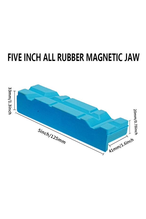 5 inch LTL3P05 Blue Magnetic Soft Rubber Vise Jaw Protective Pads Anti‑Scratch Bench Vise Protection