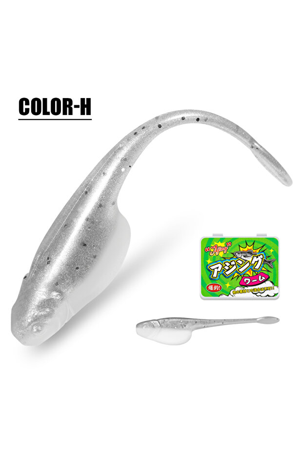 Color-H Rosewood Crappie Minnow Shad Soft Baits 5cm Ajing Worm Fishing Lure Willow Tail TPR Floating