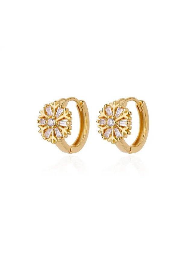 E3125G-4 Cubic Zirconia U Shape Stud Earrings For Women Stainless Steel Geometric Earrings Jewelry W