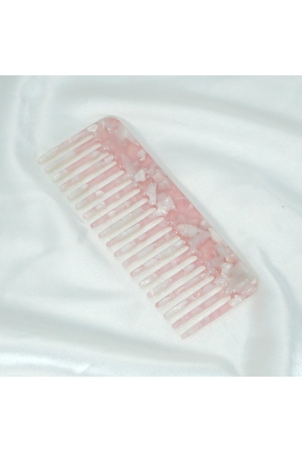 sz322-pink Acetate Hair Comb Set - Wide Tooth Detangling Comb, Anti-static, Tortoise & Colorful Patt