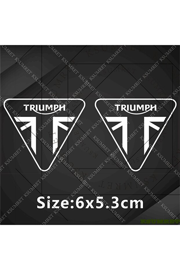 White For Triumph Sticker Logo Motorcycle Decal Tank Emblem Scrambler Bobber TWIN