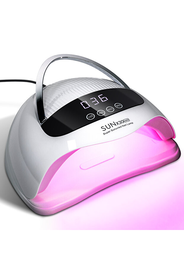 US WHITE Professional 90 LED UV Nail Lamp For Nails Gel Polish With 4 Timer Setting HD Display Scree