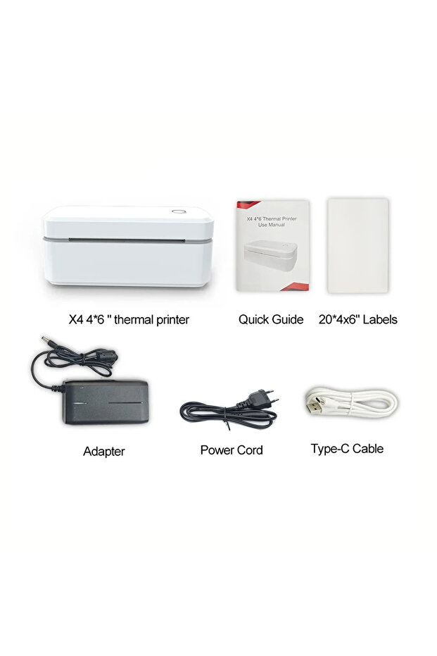 X4white EU Plug Marklife X4 Thermal Label Printer Portable Printer for 4x6 Mailing Packages Printin