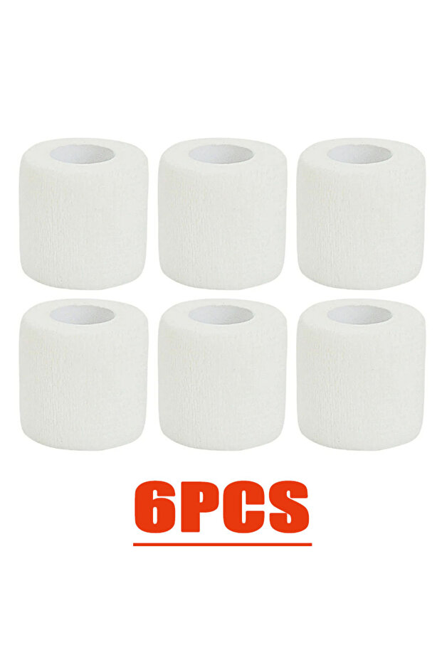 6pcs 5cm 3/15/30Pcs 5cm White First Aid Self Adhesive Cohesive Elasticity Bandages Sports Tape for W