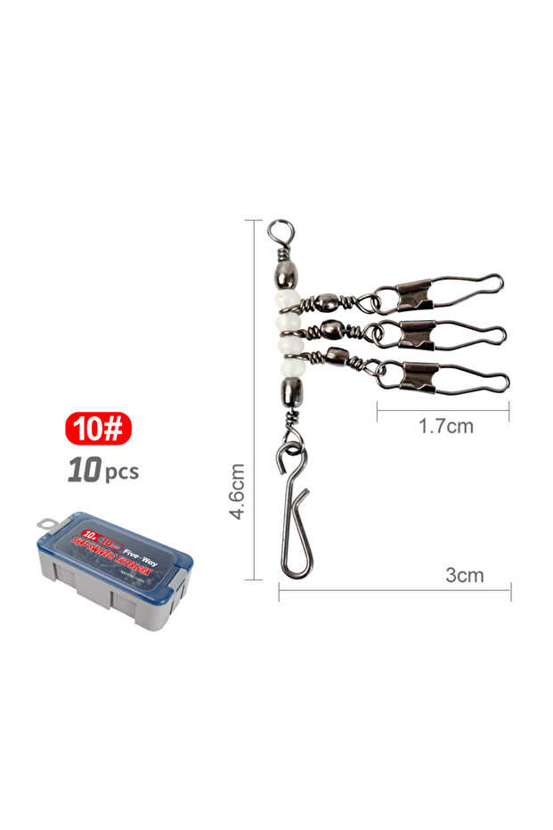 10 1t3 New 6#8#10# Squid Jig Lure Swivels Fishing Bearing Rolling Swivel Solid Ring Fishing Connecto