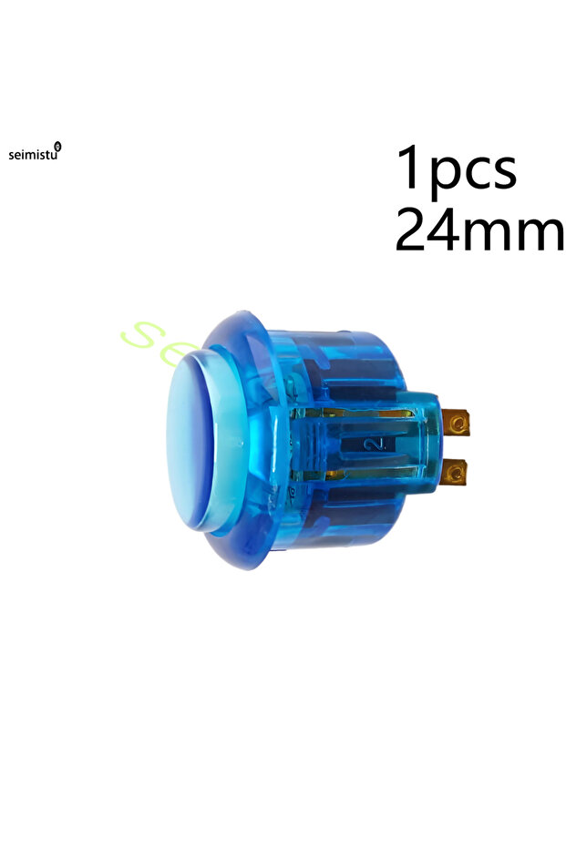 1 قطعة 24 زر ضغط لإضاءة الممرات LED زرقاء 5 فولت 30 مم / 24 مم من البلاستيك الشفاف تعمل بالعملة المعدنية Joy