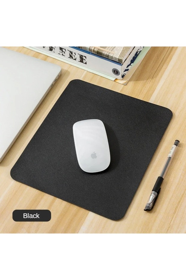 19x23cm black Small PU mouse pad Non-Slip Gaming Desktop Mouse Pad Waterproof Anti-Scratch Easy To C