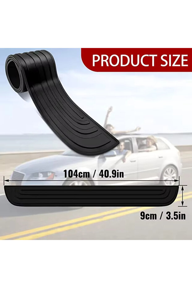 104CM Anti-scratch Car Trunk Door Sill Plate Protector Universal Rear Bumper Guard Rubber Mouldings