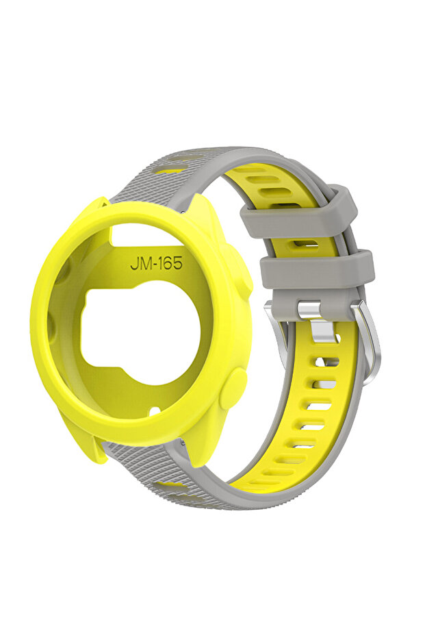غطاء حماية مع حزام لساعة Forerunner 165 HY-Y، حزام ناعم رياضي من السيليكون لساعة Forerunner 165