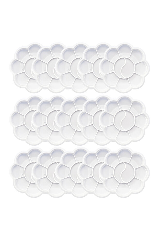 YLP-MH-15PCS-S 5-15PCS Plum Shaped Pigment Tray 8.3cm Reusable Palette Platics Palette Draw Equipmen
