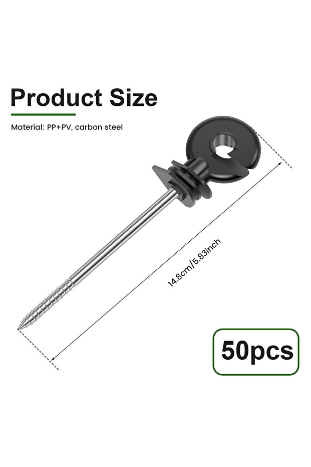 50Pcs 50/100Pcs Electric Fence Insulators Self Tapping Wood Post Insulators Farm Versatile Temperatu