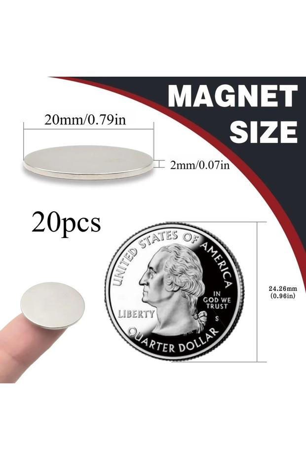 20x2mm-20pcs 20x1/20x2/20x3mm-10pcs/20pcs Circular Magnets, Widely Used in Refrigerators, Handicraft