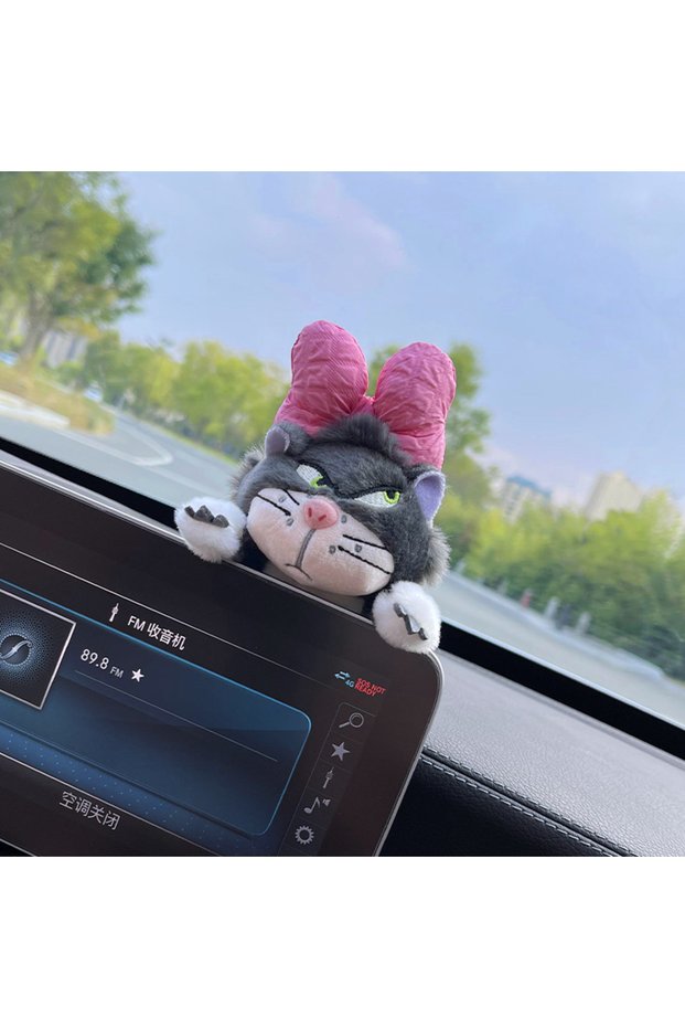 car ornaments Cat Car Seat Belt Shoulder Cover Cute Universal Car Cartoon Lucy Kitten Car Interior D
