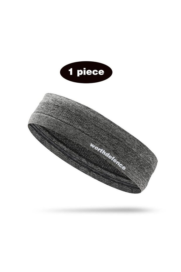 Gray WorthWhile Sweatband Sports Gym Athletic Headband Anti-Slip Women Men Breathable Basketball Fit